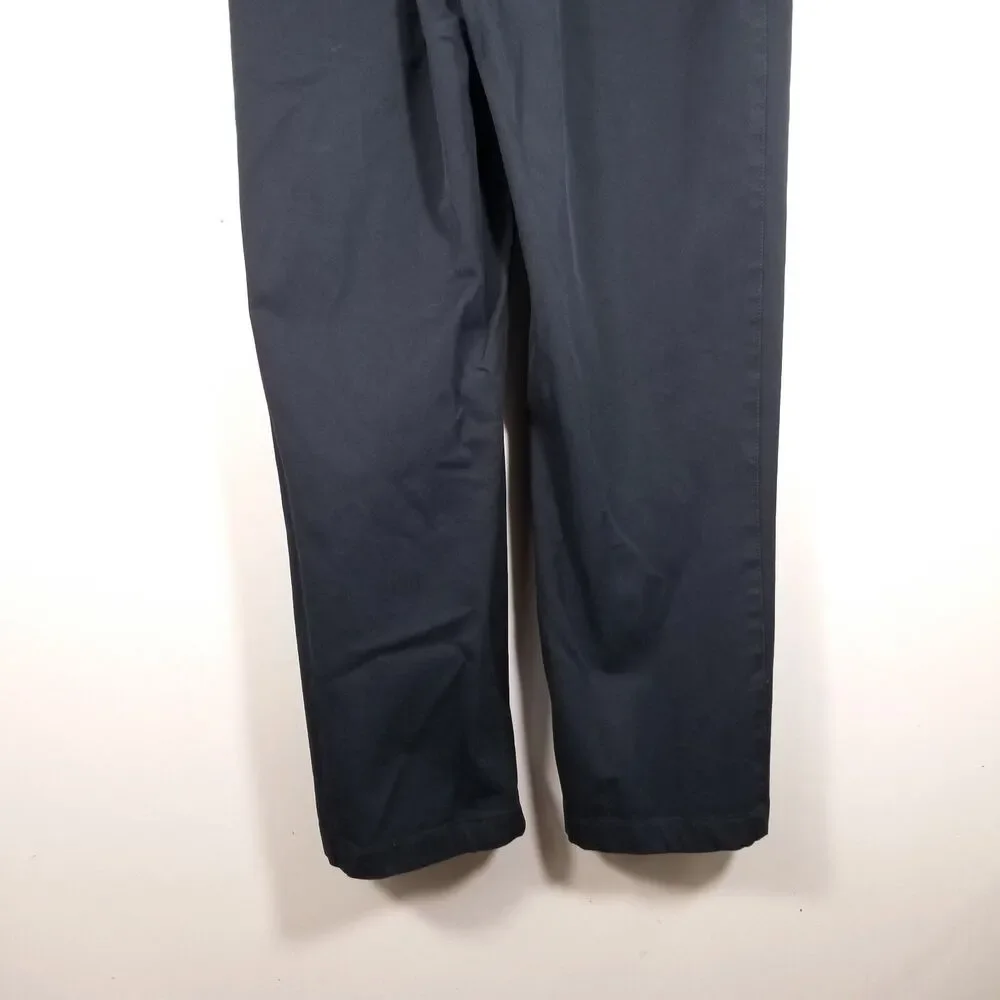 St.John Pants Women 12  Navy Stretch Cotton Gold Hardware Trouser Marie Gray